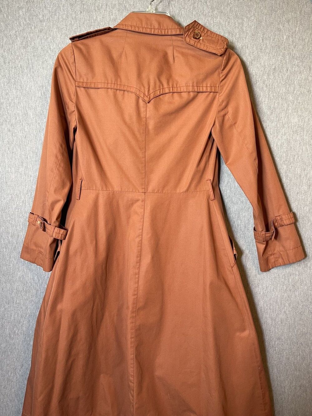 Vintage FS II Women's Rust Orange Trench Coat Jacket Size 9 Made in Malaysia - Picture 3 of 4